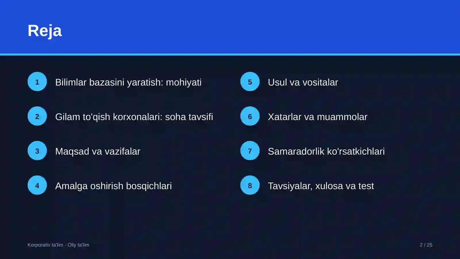 gilam to'qish korxonalarida bilimlar bazasini yaratish 6212 2