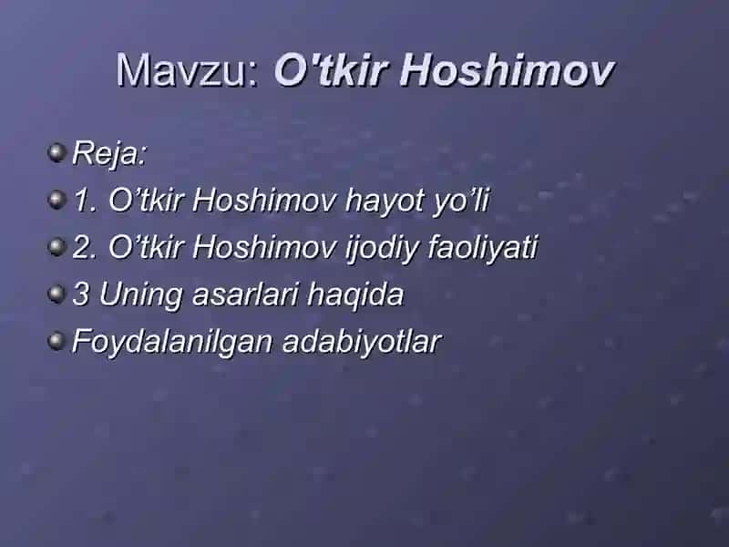 O'tkir Hoshimov 2