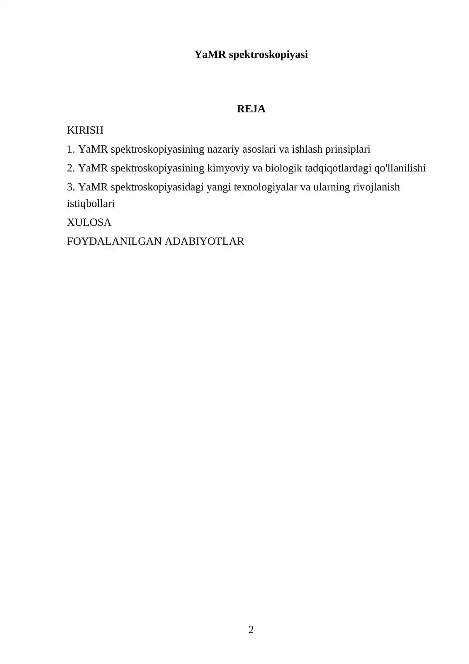 YaMR spektroskopiyasi 2