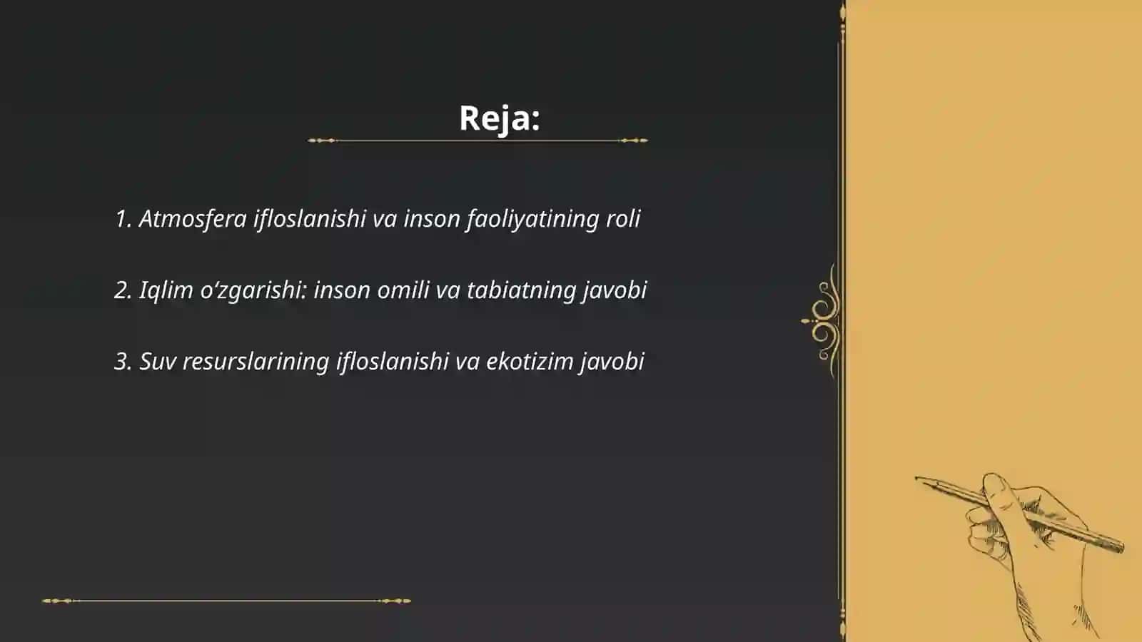 Inson faoliyatining tabiatga ta'siri va tabiatning javobi 2