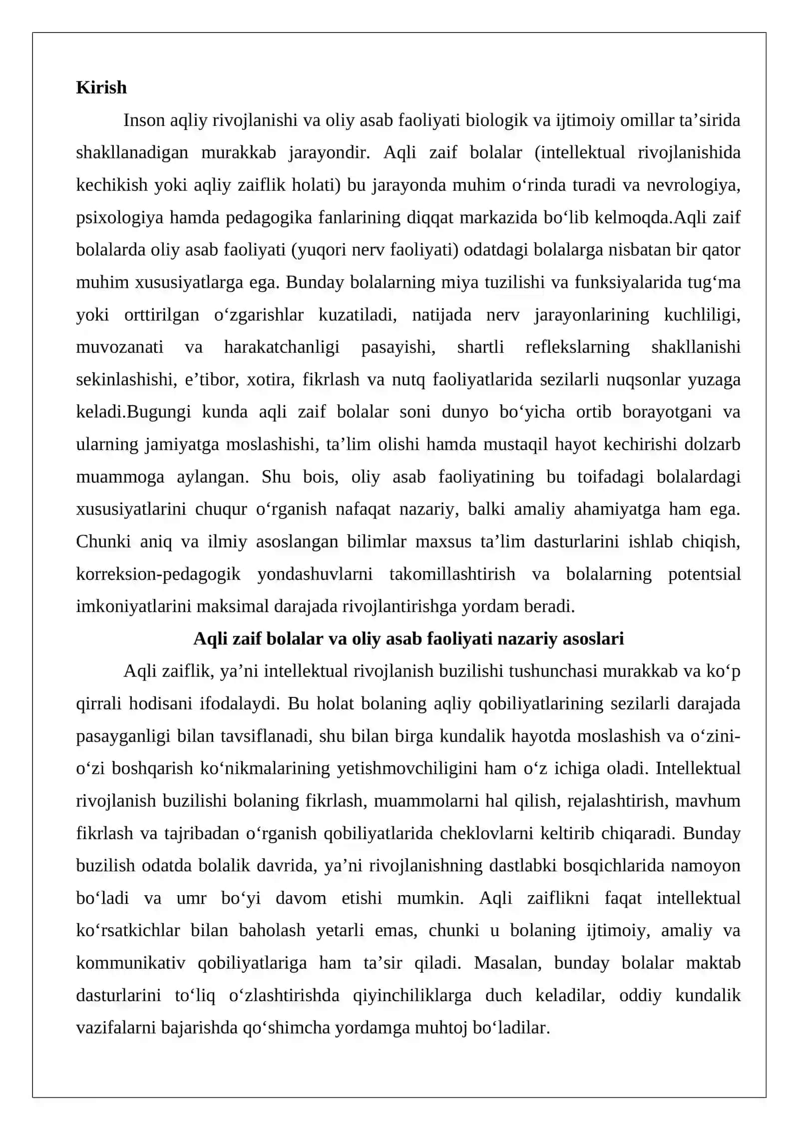 Aqli zaif bolalar oliy asab faoliyatining xususiyatlari 2