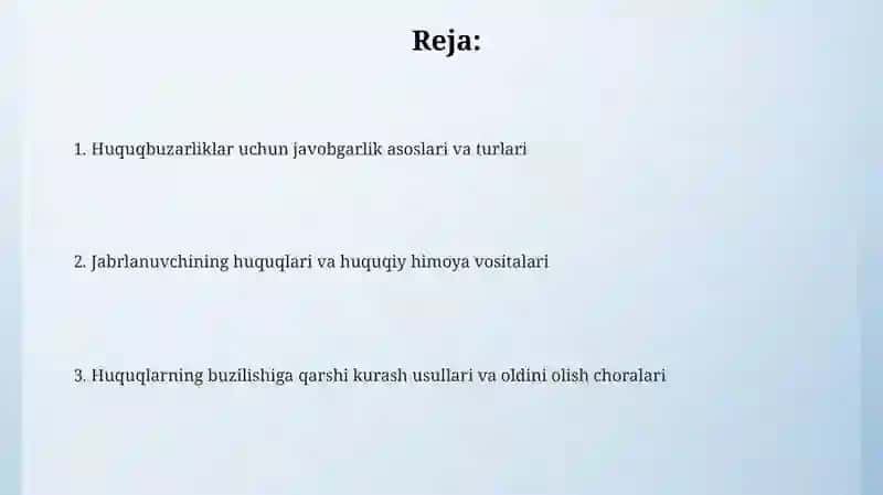 Huquqbuzarlik va yuridik javobgarlik 2