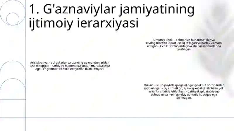 G'Aznaviylar Ijtimoiy Tizimi Va Davlat Boshqaruvi 2