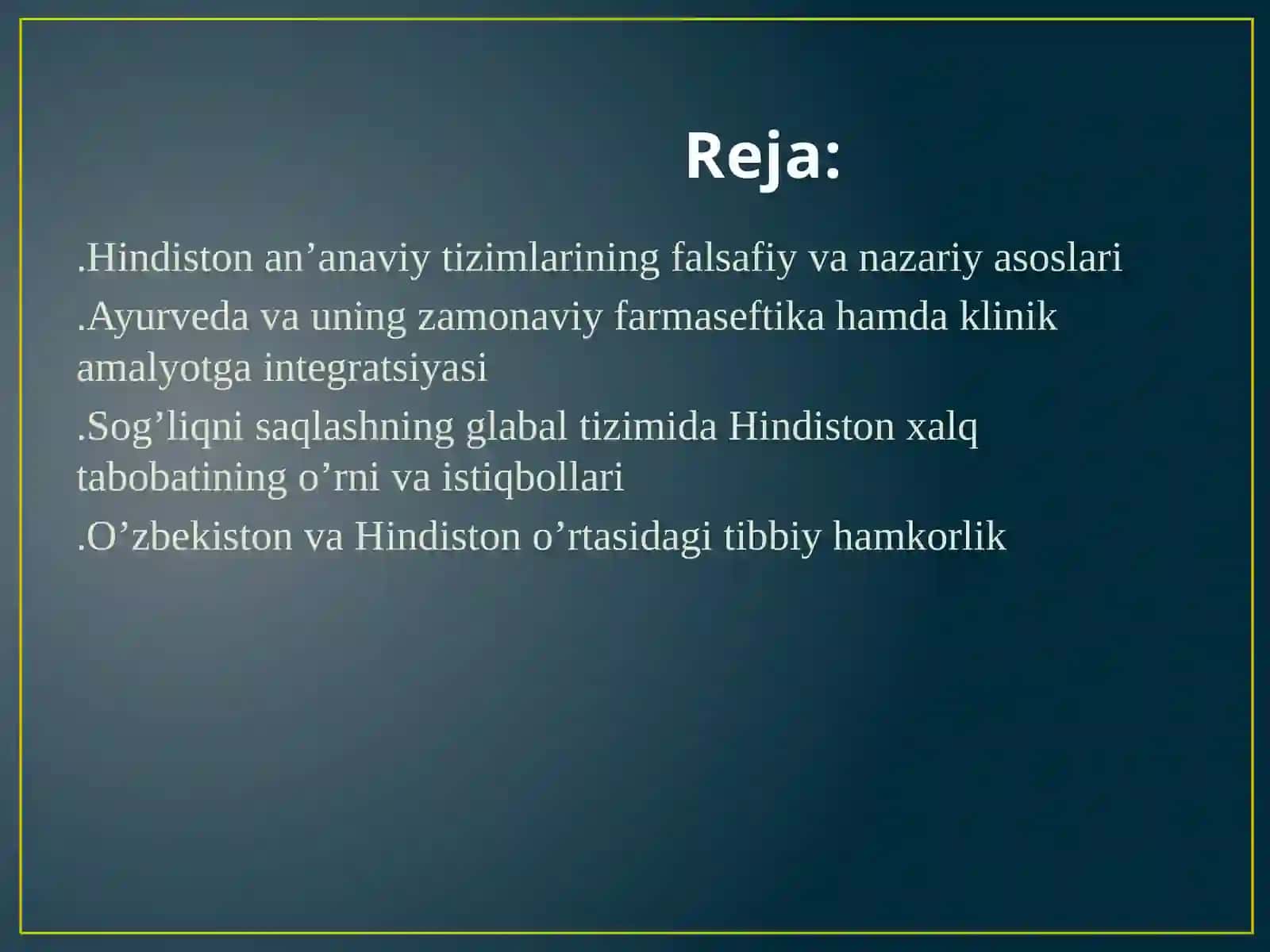 Hindiston xalq tabobatining zamonaviy integratsiyasi 2