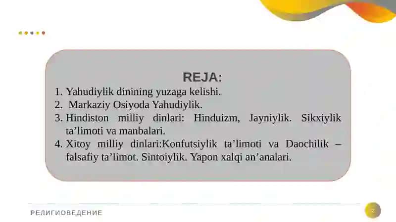MILLIY DINLAR 2