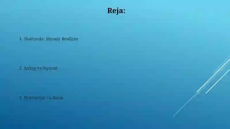 Shahzoda: Siyosiy Realizm 2