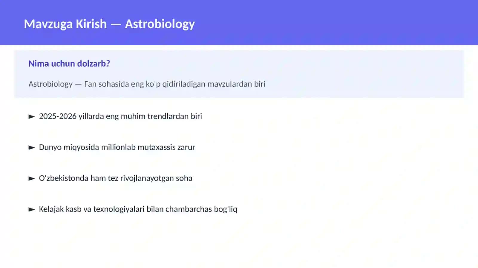 Astrobiology 2