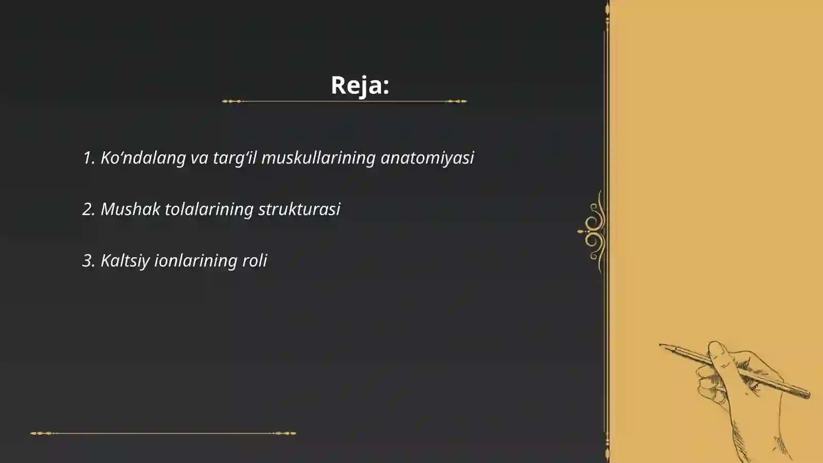 Koʻndalang va targʻil muskullarda qisqaruvchanlik jarayonlari 2