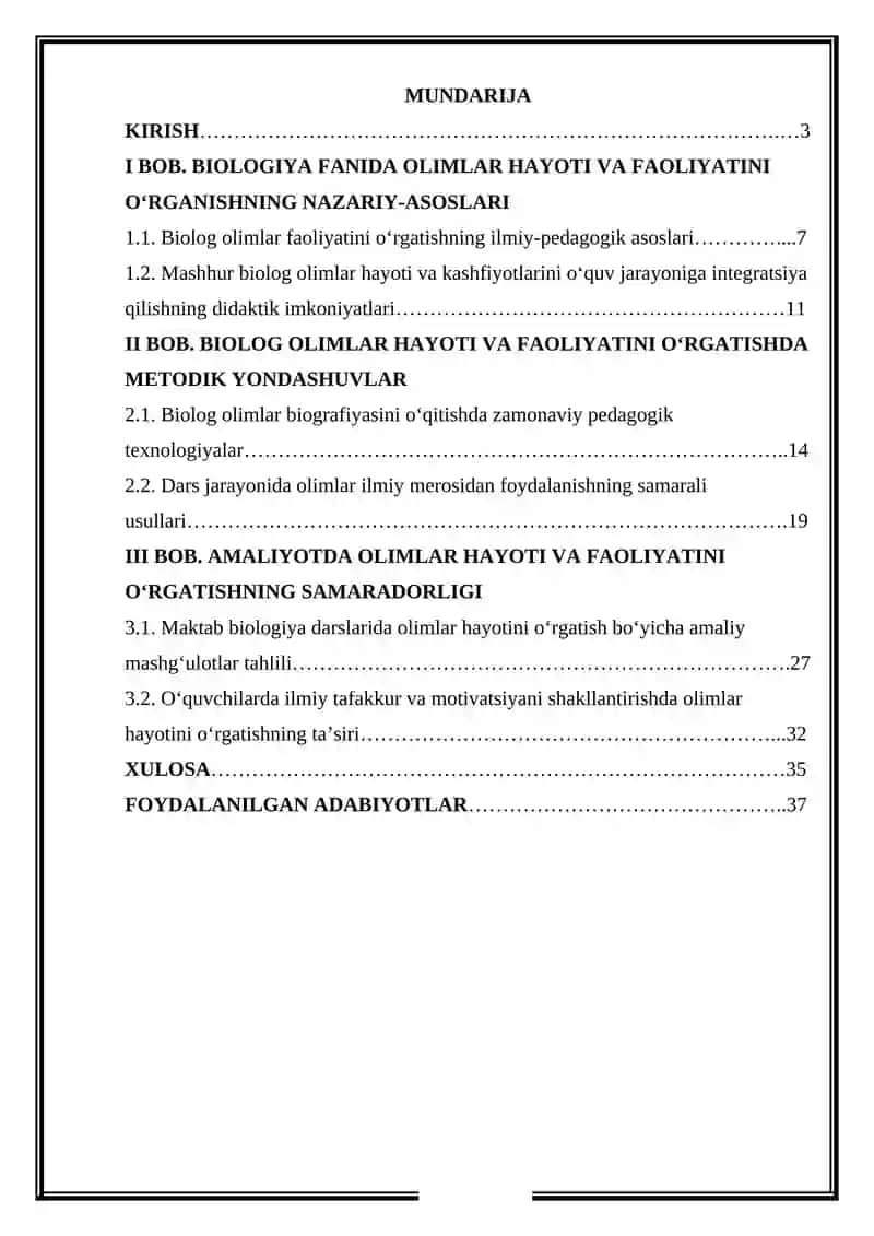 Biologiyada olimlar hayoti va faoliyatini o‘rgatish metodikasi 2