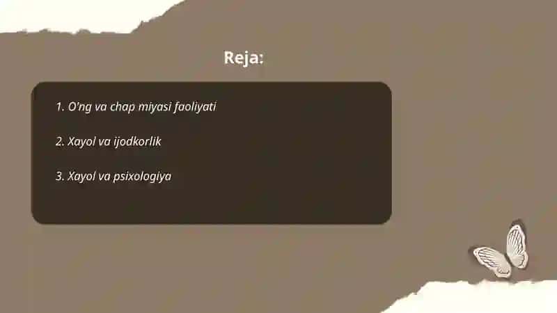 O'ng va Chap Miyasi Faoliyati 2