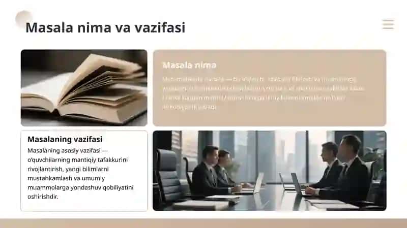 Masala matematikani o‘qitish vositasi 2