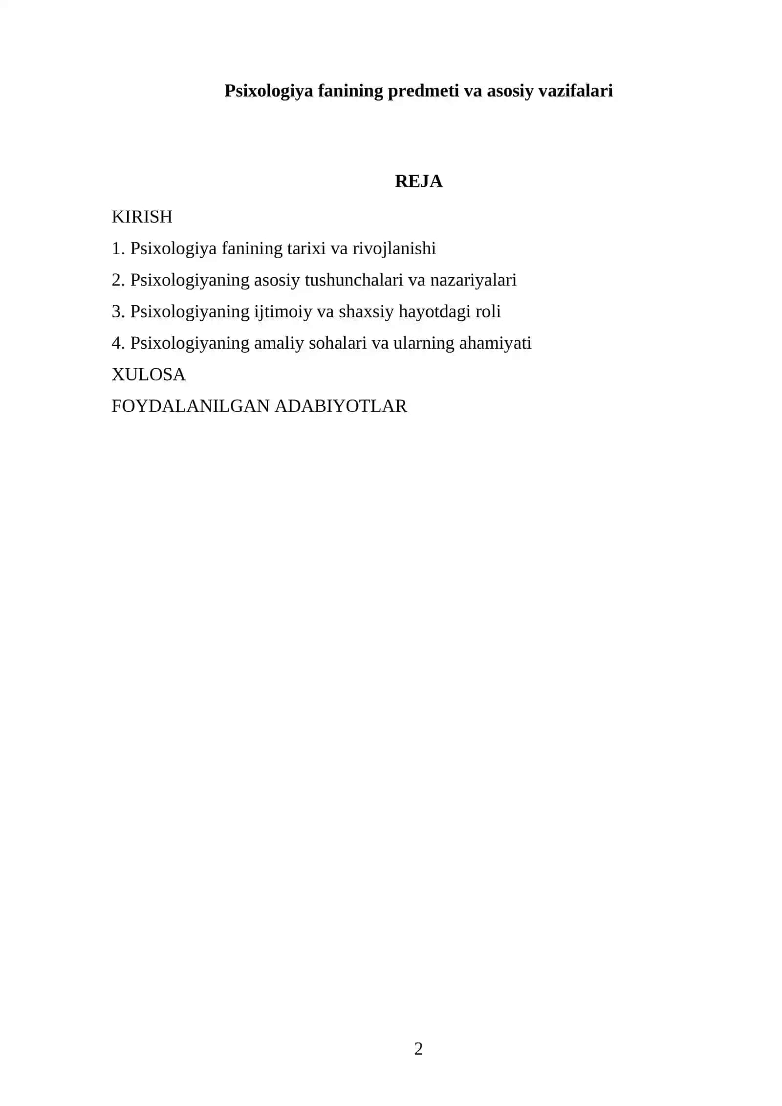 Psixologiya fanining predmeti va asosiy vazifalari 2