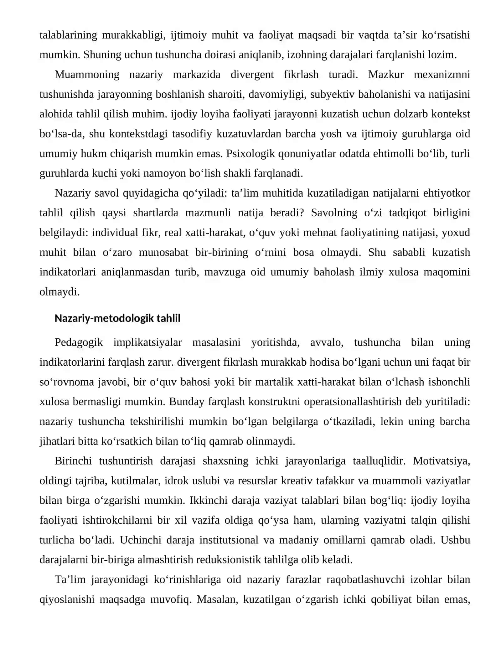 KREATIV TAFAKKUR VA MUAMMOLI VAZIYATLARNING TA’LIM JARAYONIDAGI KO‘RINISHLARI 2