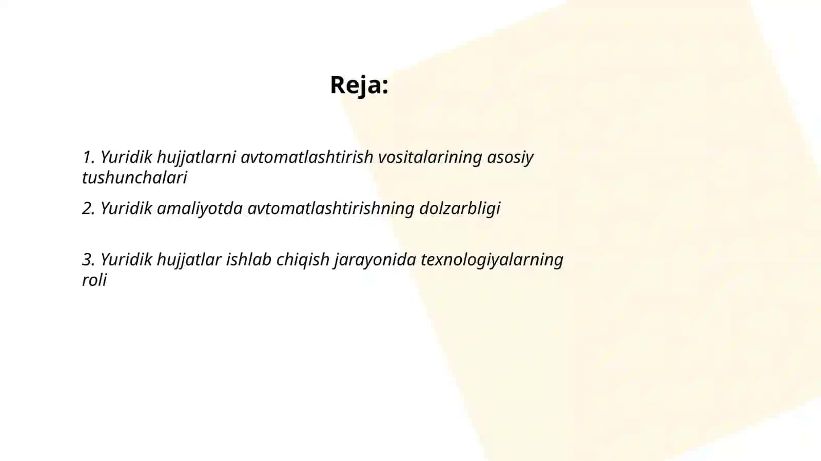 Yuridik hujjatlarni avtomatlashtirish vositalari tahlili 10 bet 2