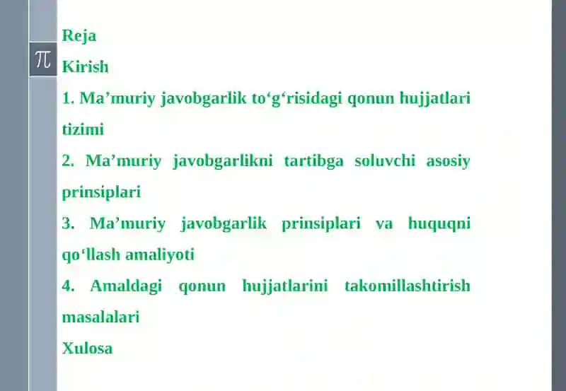 Ma’muriy Javobgarlik To‘g‘risidagi Qonun Hujjatlari va Uning Prinsiplari 2