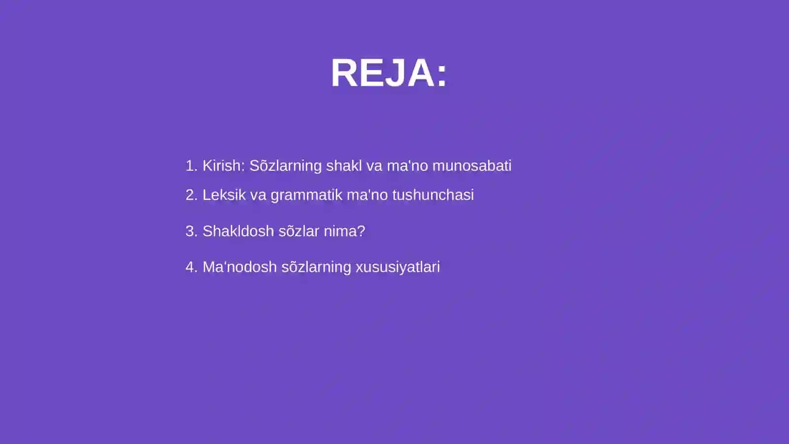 Sõzlarning shakl va ma'no munosabatiga kõra turlari 2