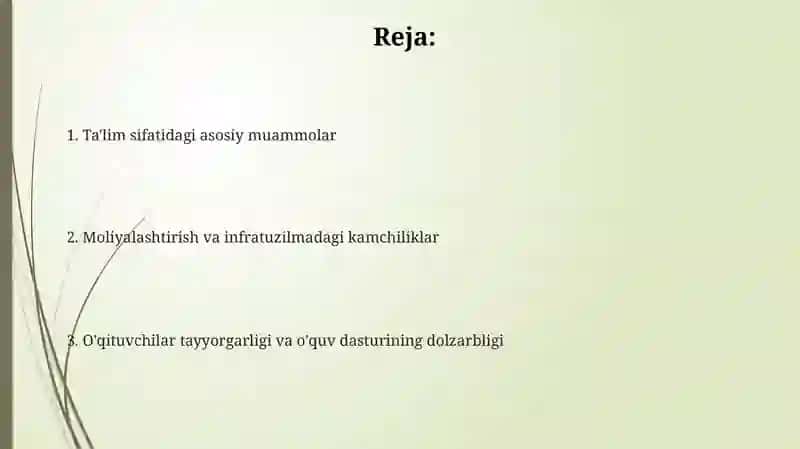Taʼlim tizimidagi kamchiliklar va muommolar 2