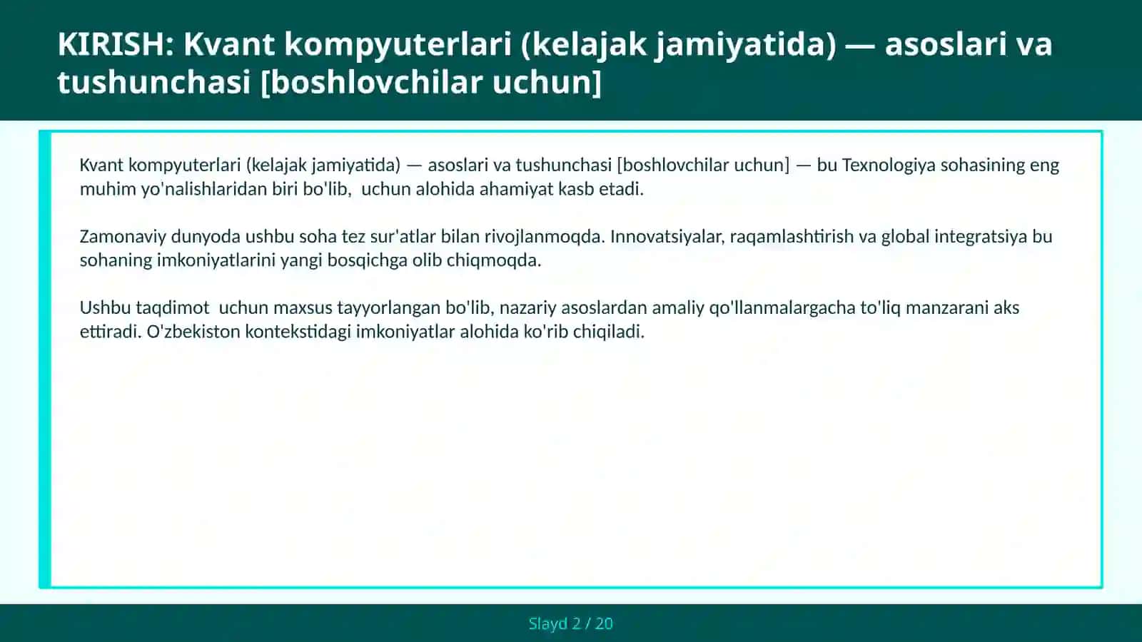 Kvant kompyuterlari (kelajak jamiyatida) — asoslari va tushunchasi [boshlovchilar uchun] 2