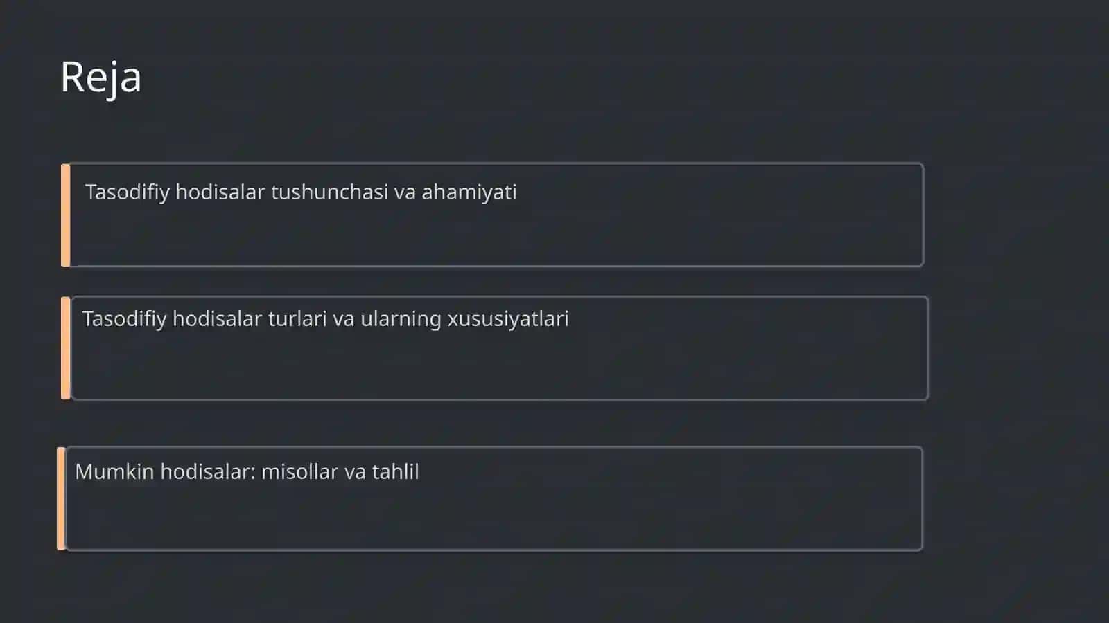 Tasodifiy hodisalar va ularning turlari 2