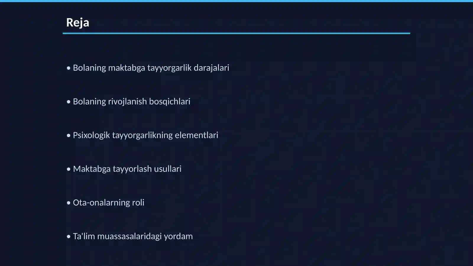 Bolaning maktab talimiga tayyorligi 2