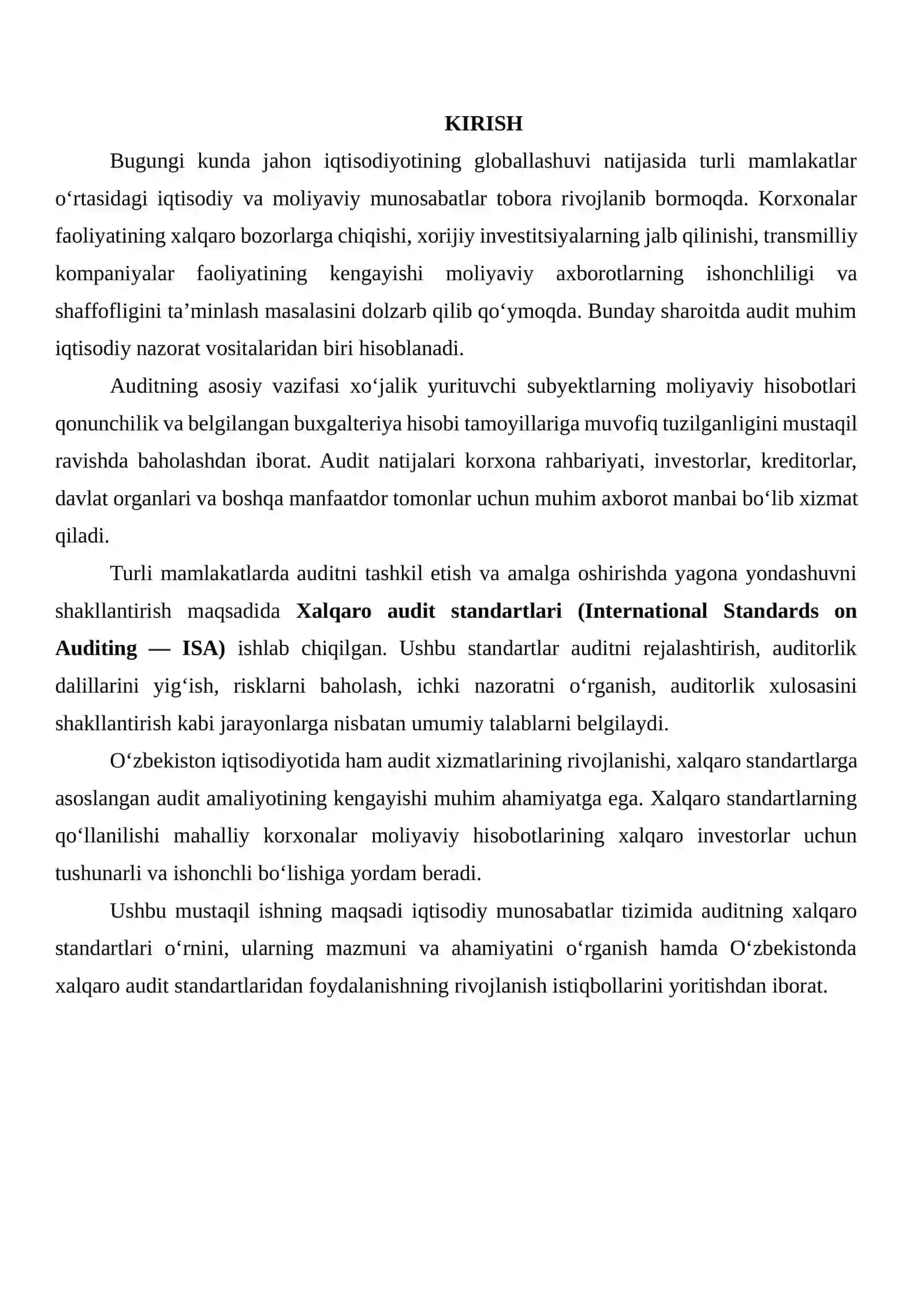 IQTISODIY MUNOSABATLAR TIZIMIDA AUDITNING XALQARO STANDARTLARI O‘RNI VA AHAMIYATI 2