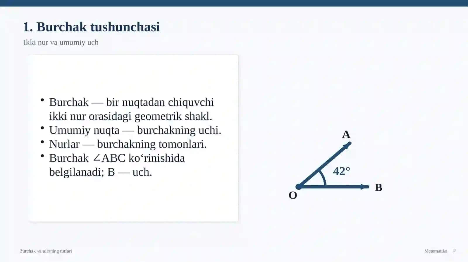 Burchak va ularning turlari 2