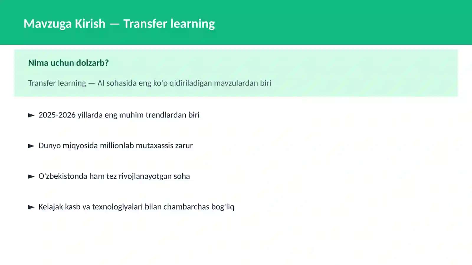 AI | DEEP LEARNING VA NEYRON TARMOQLAR 2