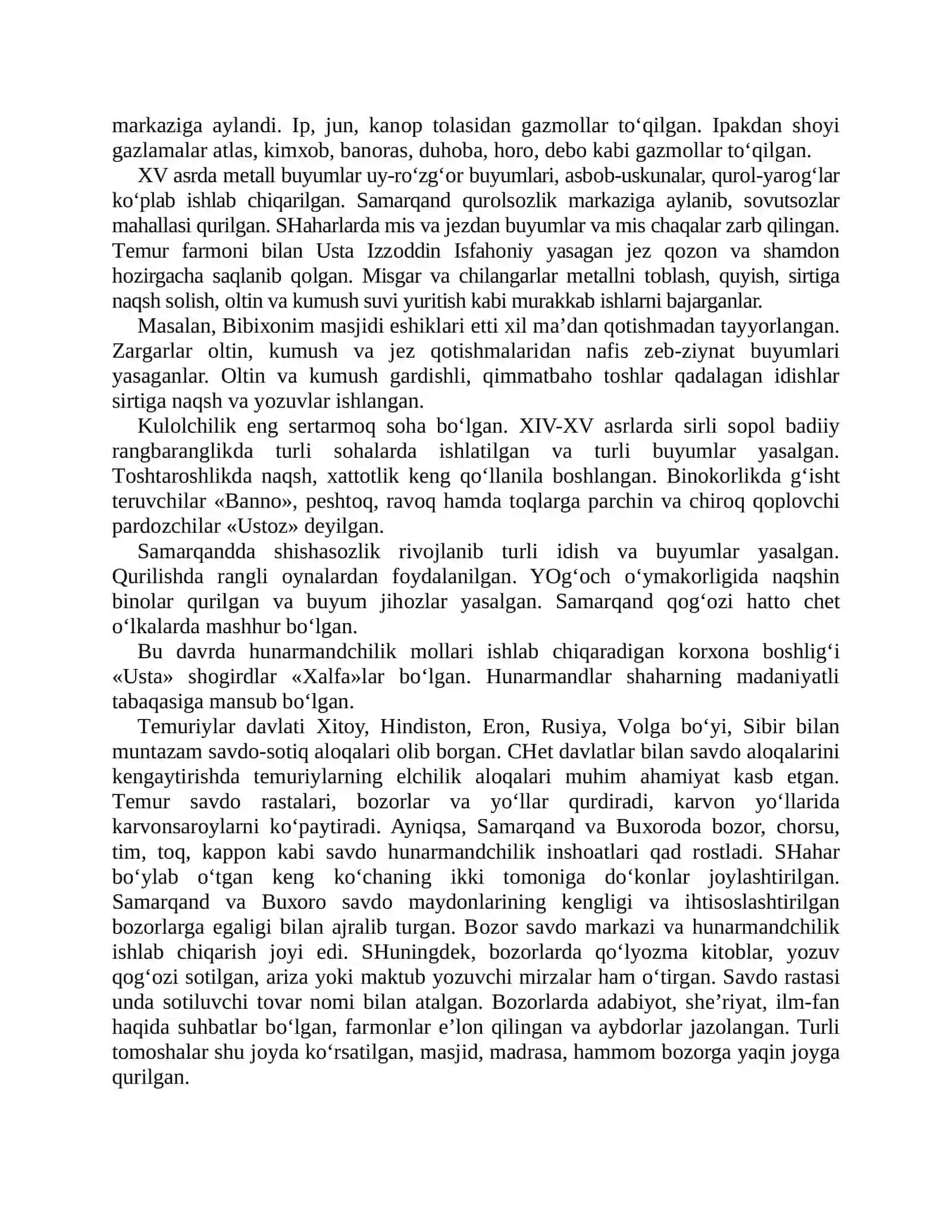Temur va Temuriylar davri madaniyati (XIV asrning ikkinchi yarmi - XV asr) 2