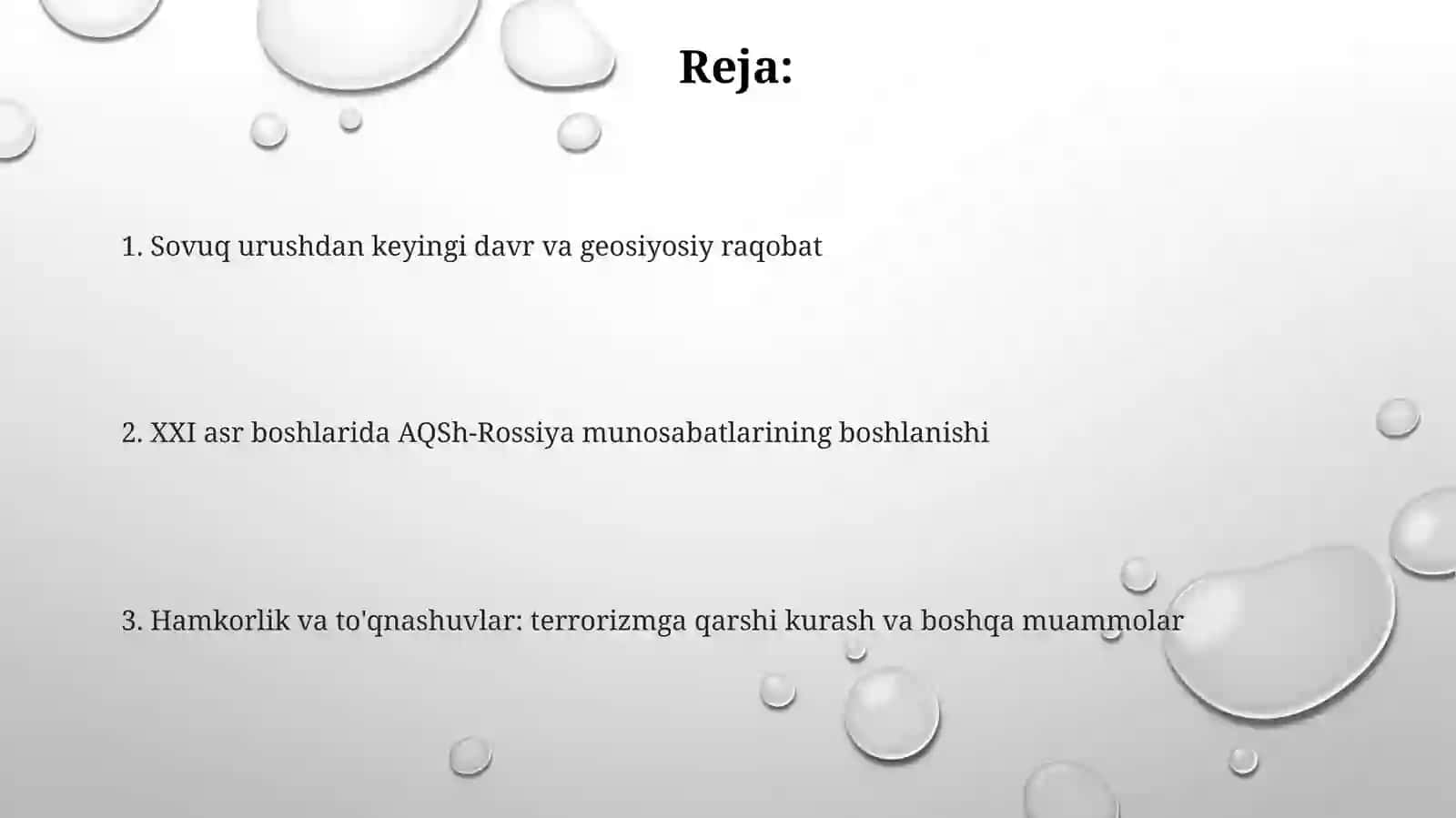 XXI asr boshlarida AQSH va Rossiya munosabatlari 2