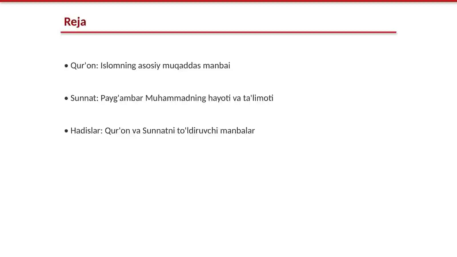 Islom dini muqaddas manbalari 2