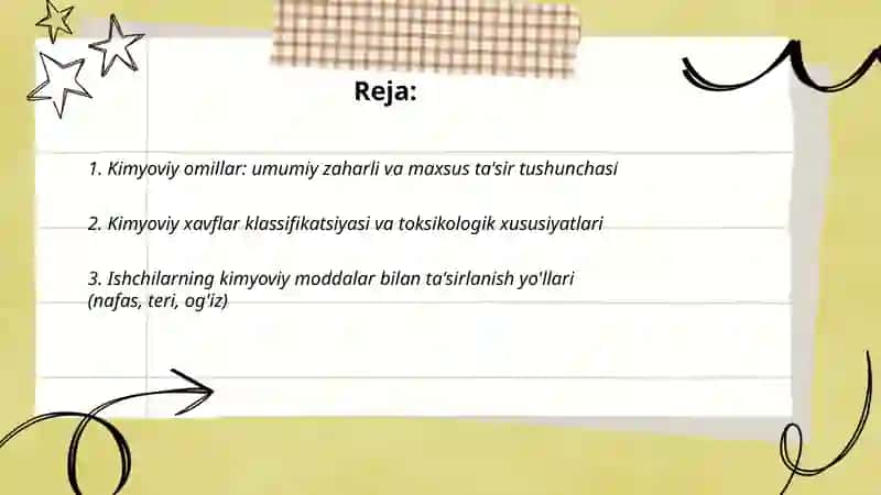 Kimyoviy omillami umum zaharli va maxsus ta’siri 2