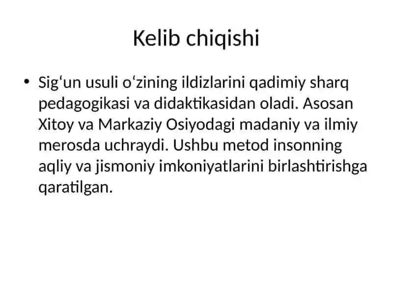 Sig‘un Usuli 2