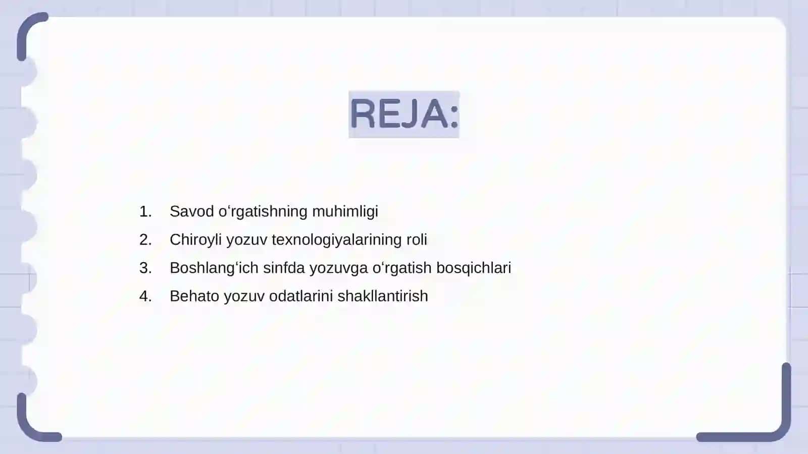 Savod oʻrgatish davrida chiroyli va behato yozishga oʻrgatish texnologiyasi 2