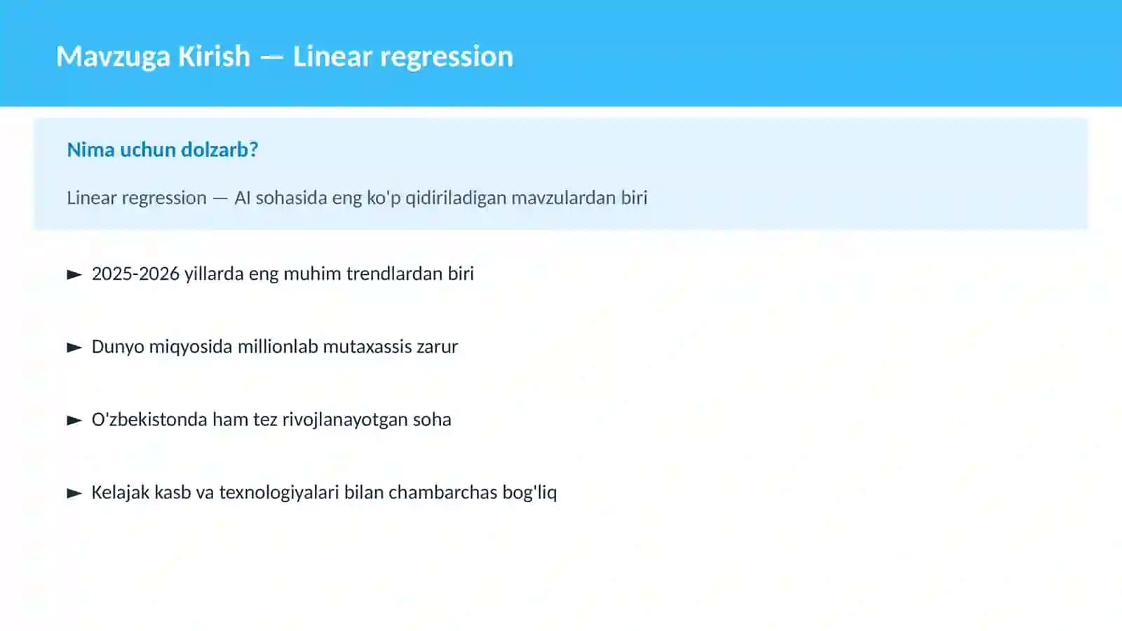 AI | MACHINE LEARNING ASOSLARI 2
