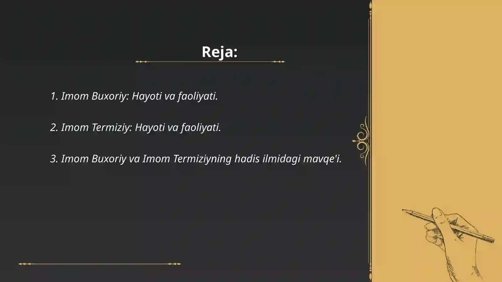 Imom Buxoriy va Imom Termiziyning hadis ilmiga qoʻshgan hissalarini qiyosiy tahlili 2