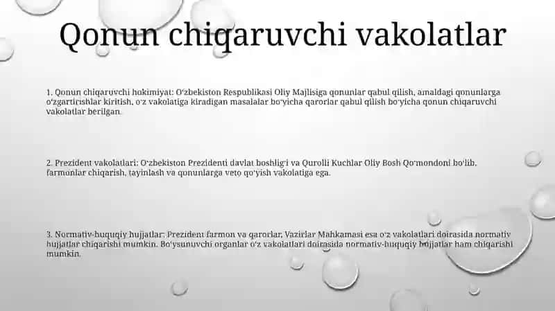 Vakolatlari Va Qabul Qiladigan Normativ Huquqiy Xujjatlar 2