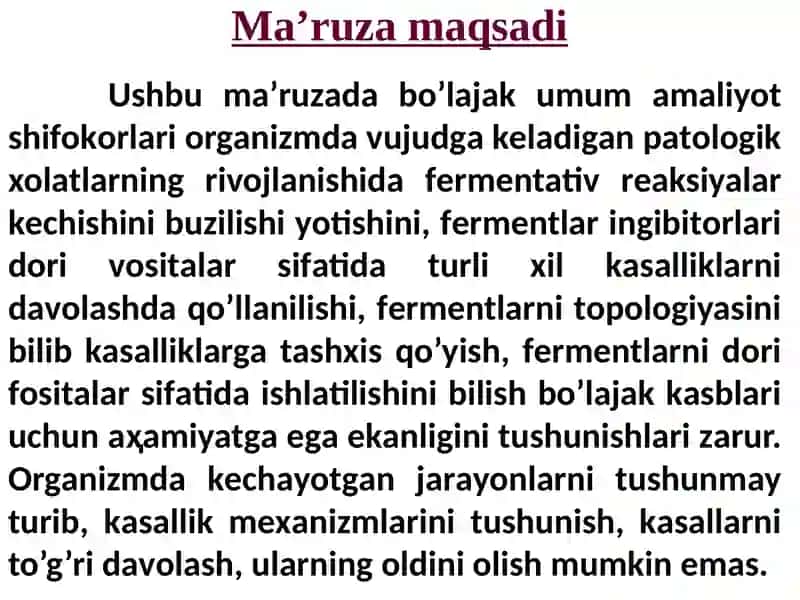 Fermentlar faolligini boshqarilishi 2
