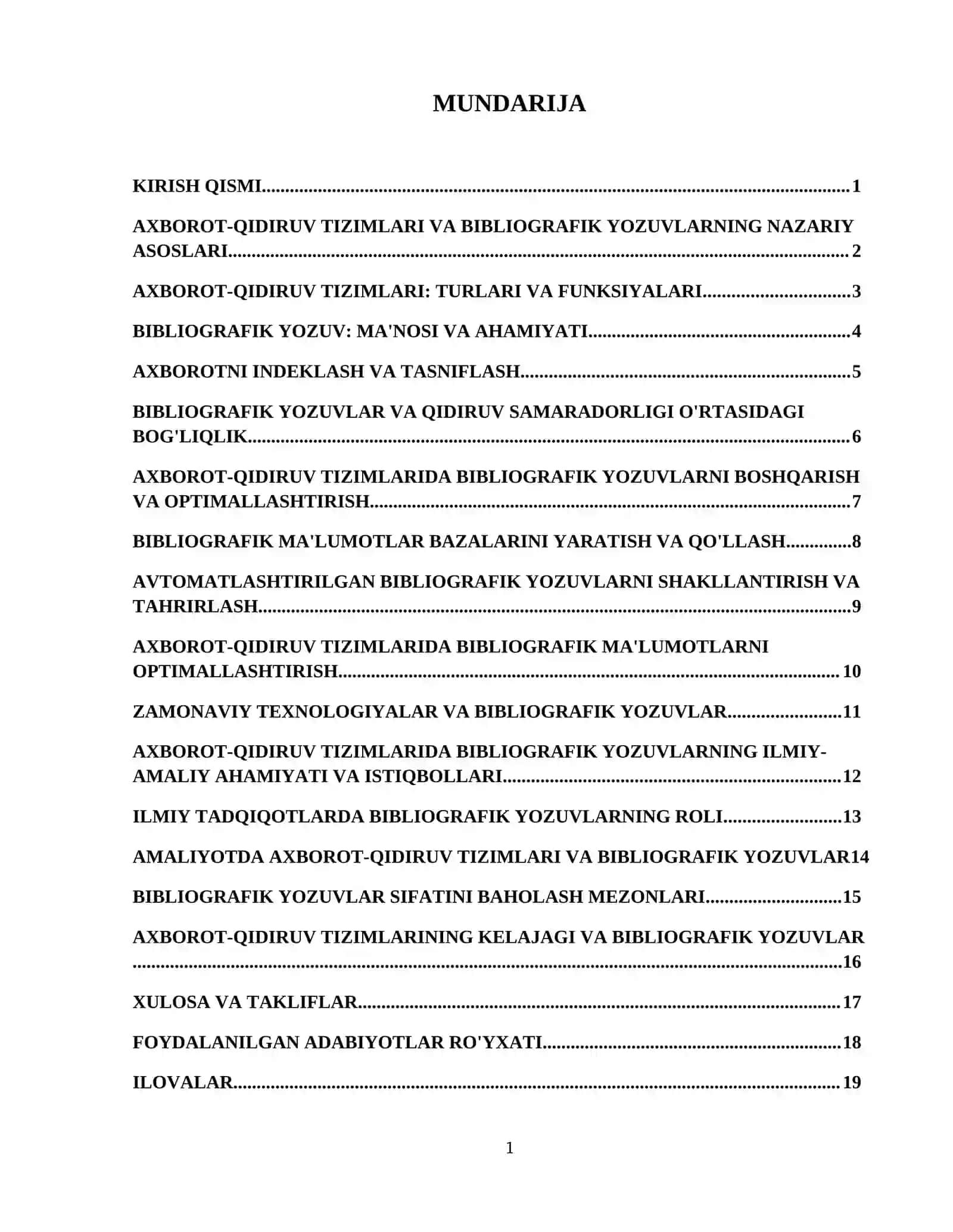 Axborot-qidiruv tizimlarida bibliografik yozuvning o'rni 2