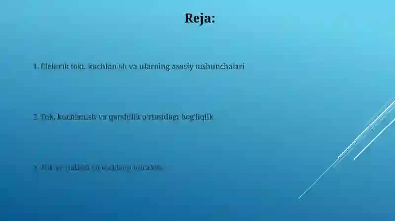 Elektr toki haqida tushuncha, kuchlanish va tokning yoʻnalishi 2