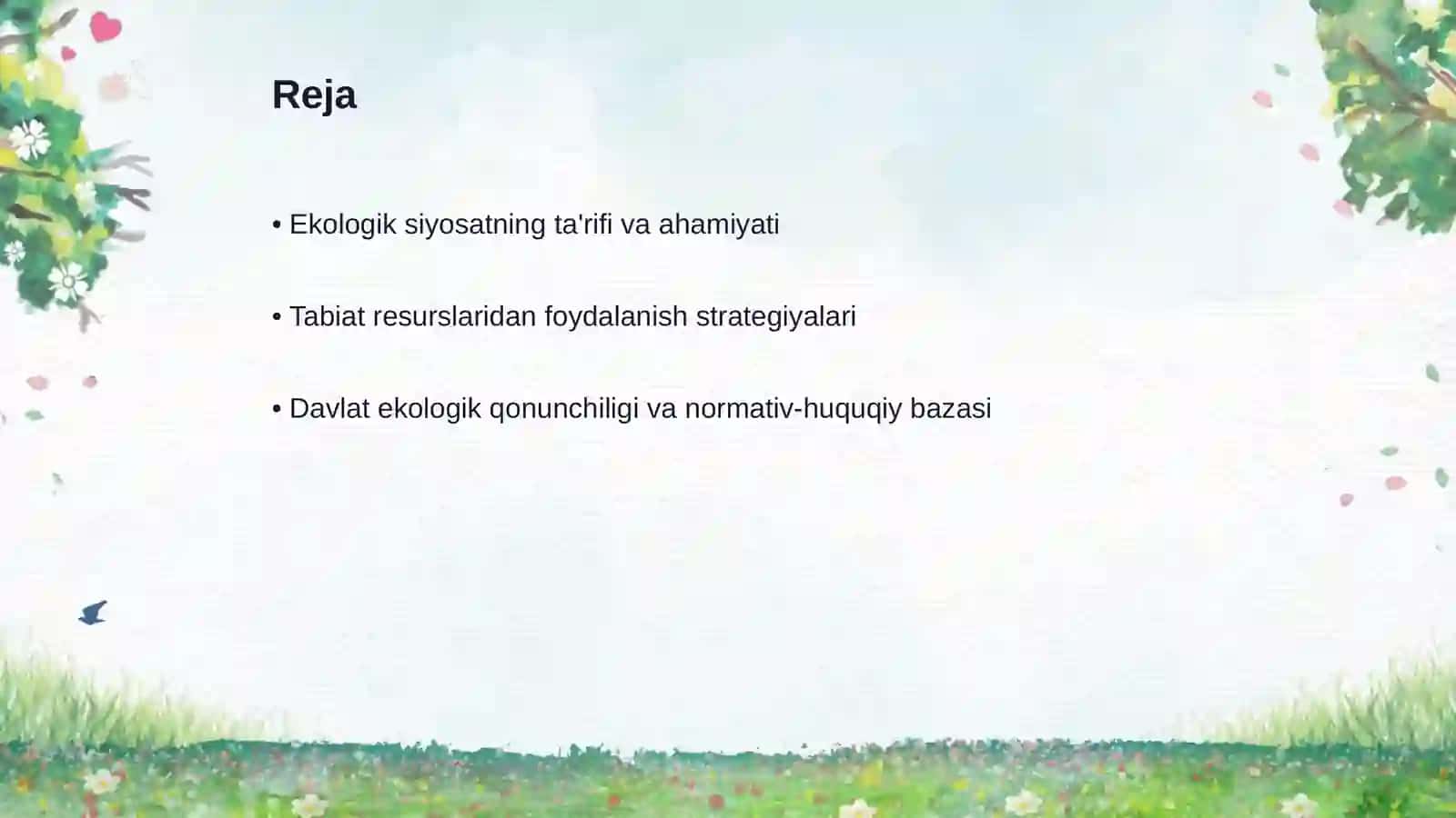 Ekologik siyosatning roʼli 2