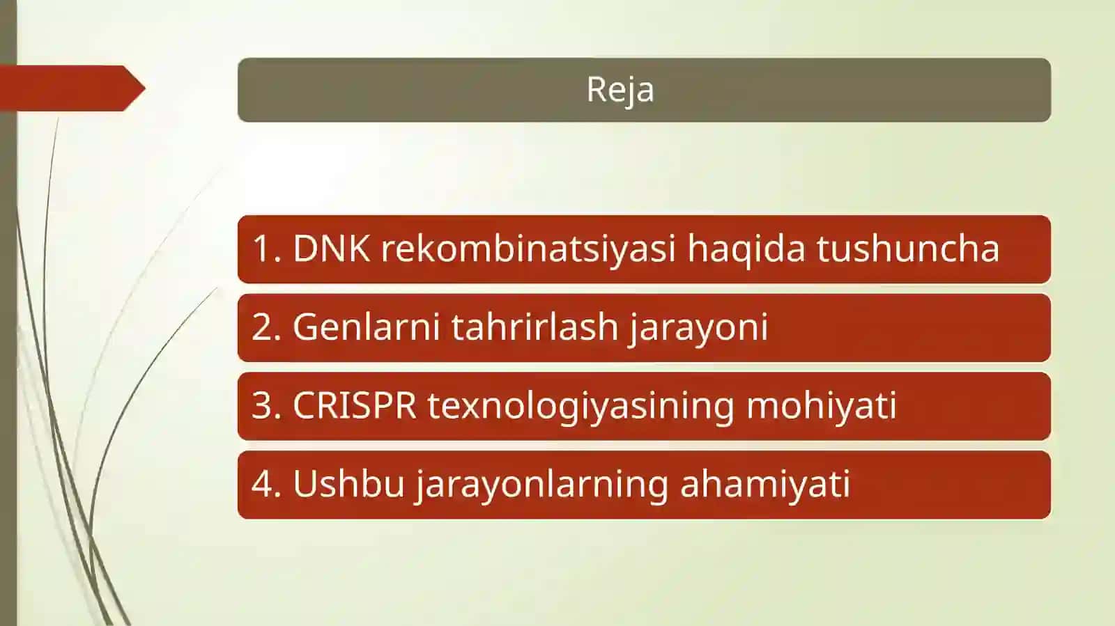 DNK rekombinatsiyasi, genlarni tahrirlash. CRSIPR 2