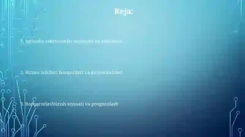Qisqamuddatli iqtisodiy tebranishlar 2