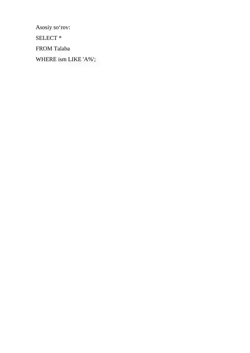 SQL so‘rovi 2