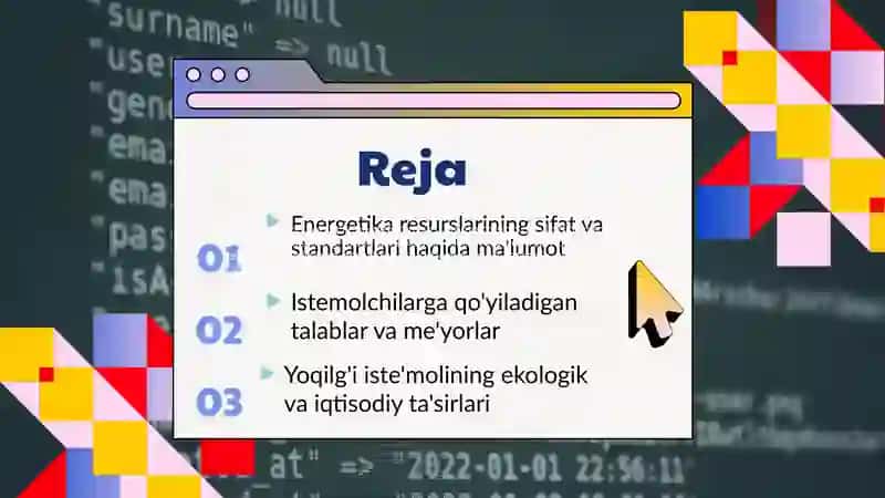 Tekshiriladigan yoqilg'i energetika resurslari stemolchisiga qo'yiladigan talablar 2