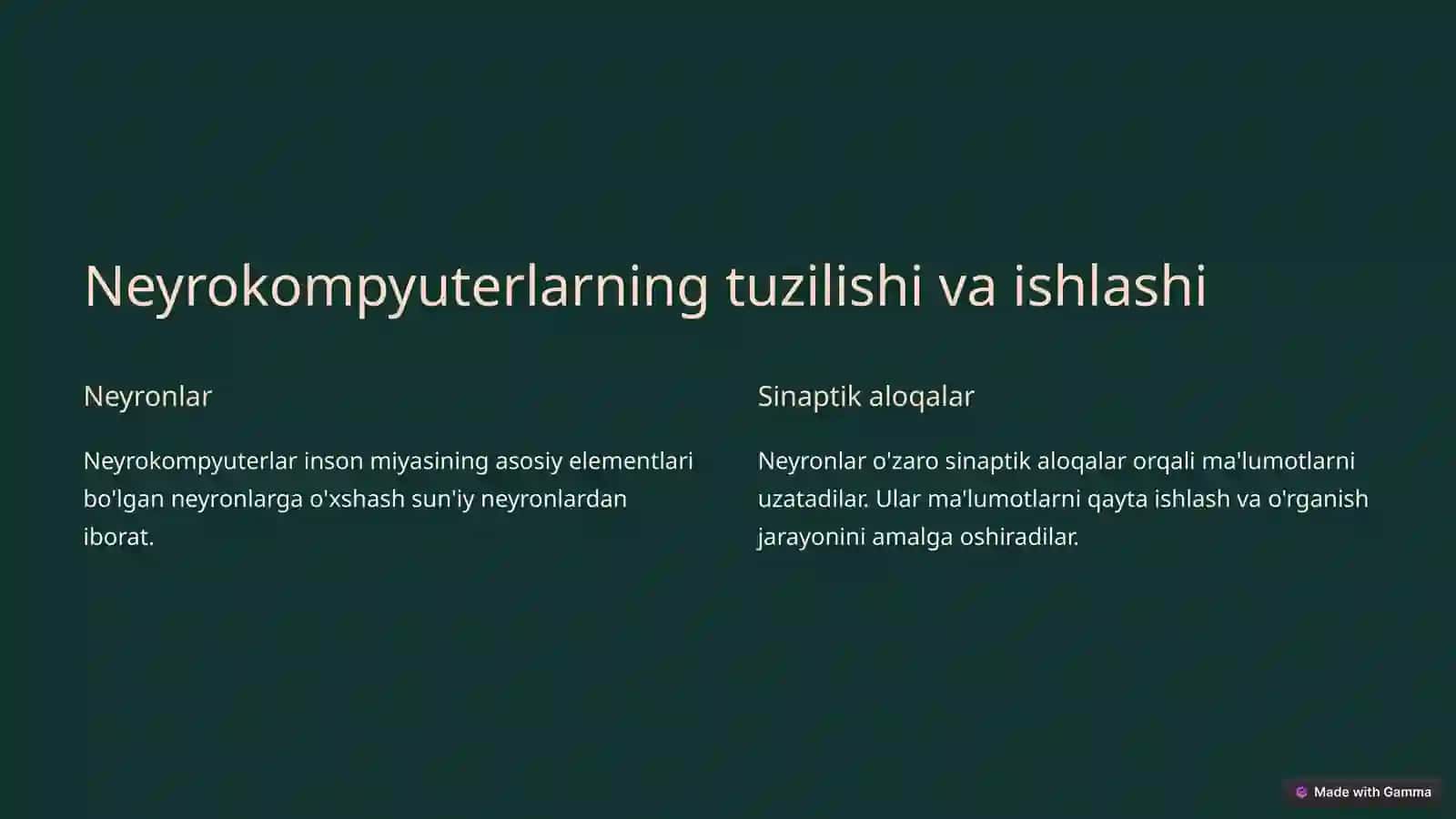 Neyrokompyuterlar: Kelajak texnologiyalari 2