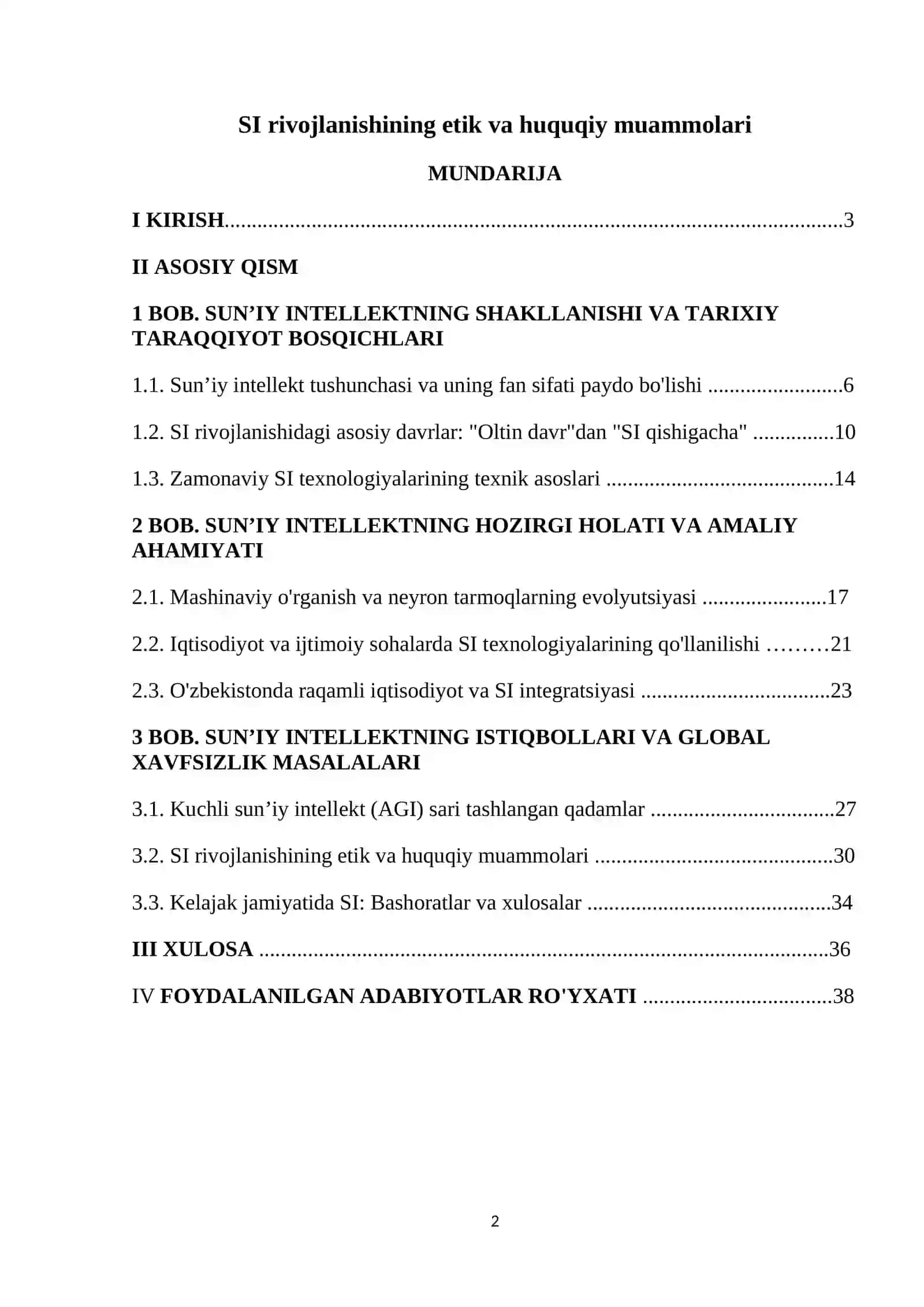 SI rivojlanishining etik va huquqiy muammolari 2