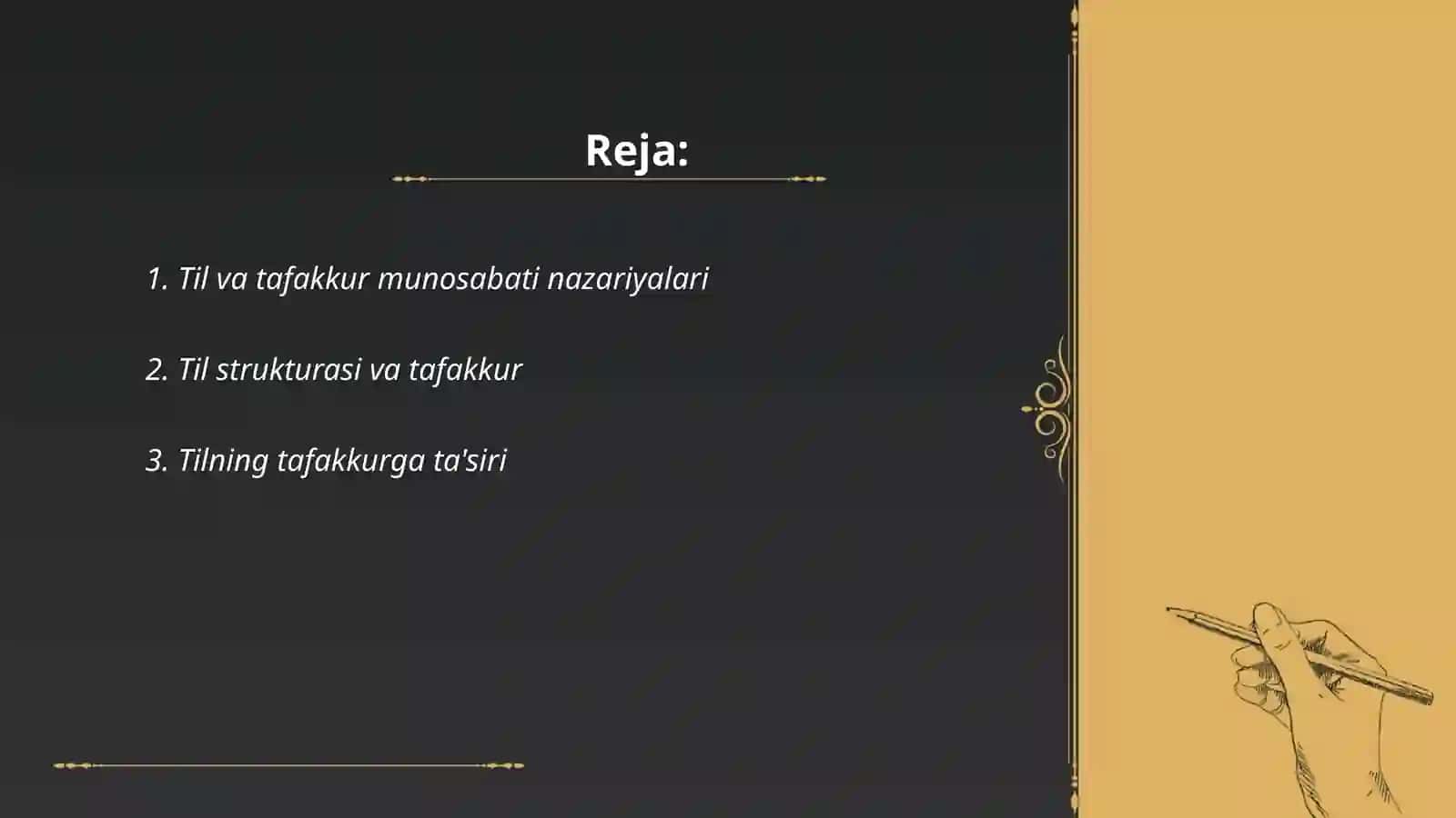 Til va tafakkur munosabati 2