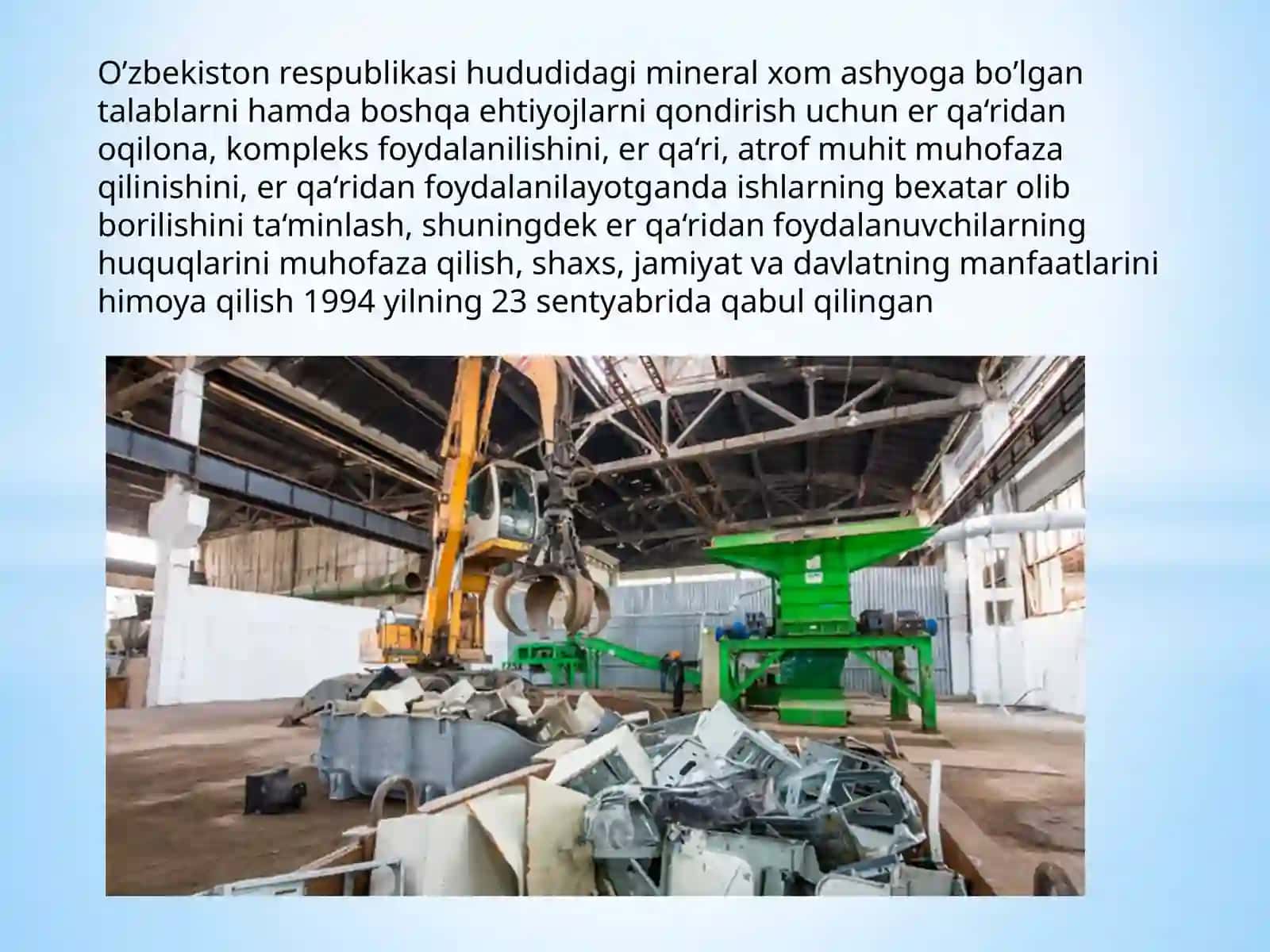 O‘zbekistondaxorijiy davlatlarda metlchiq indilarini qayta ishlashning rivojlanishi 2