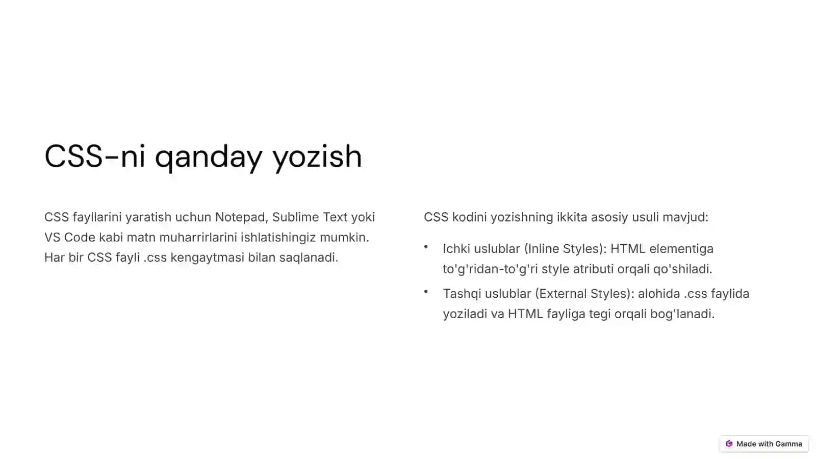 CSS Sintaksisi: Veb-saytlarni dizayn qilish uchun kuchli vosita 2