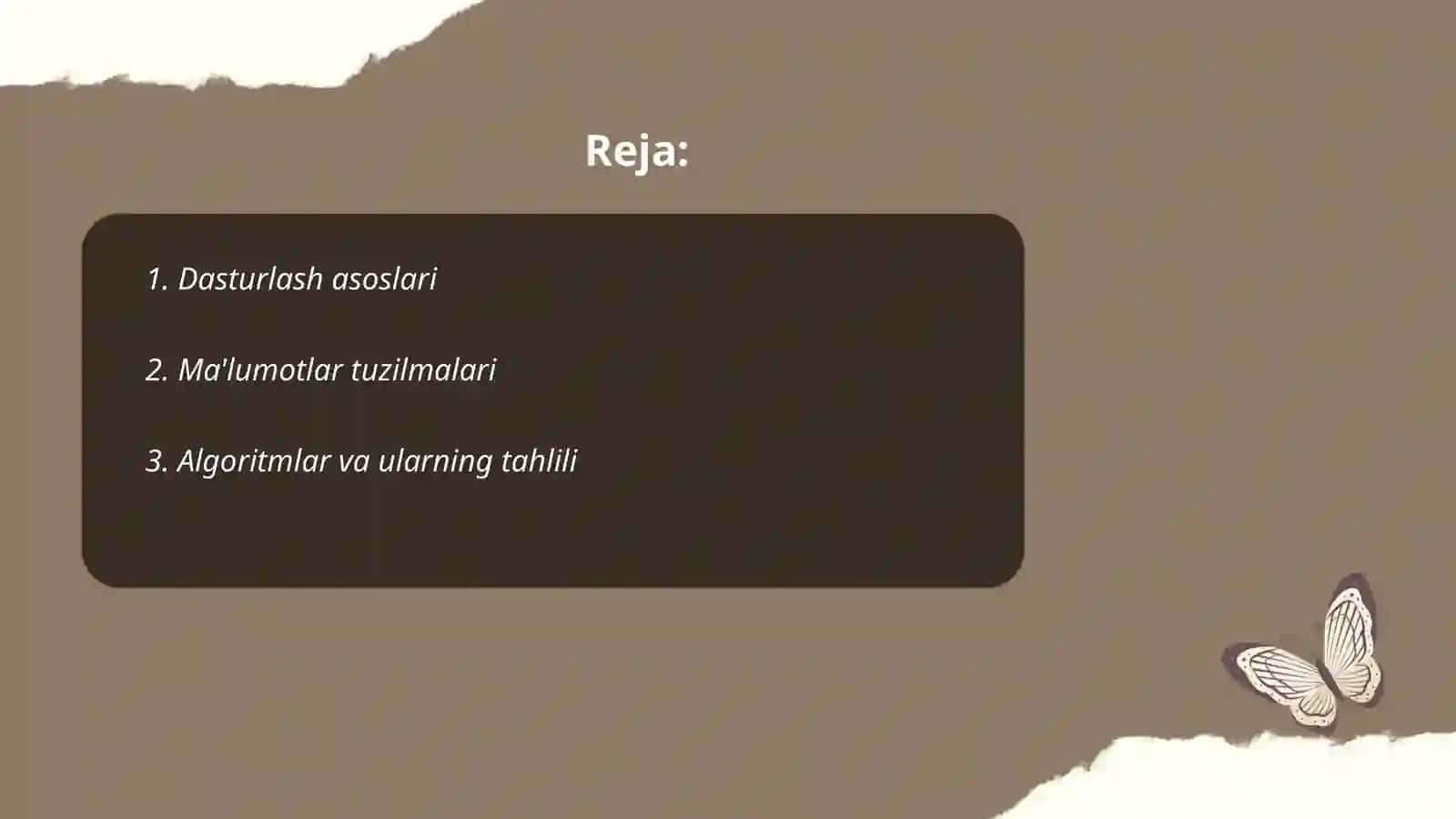 Dasturlash asoslari 2